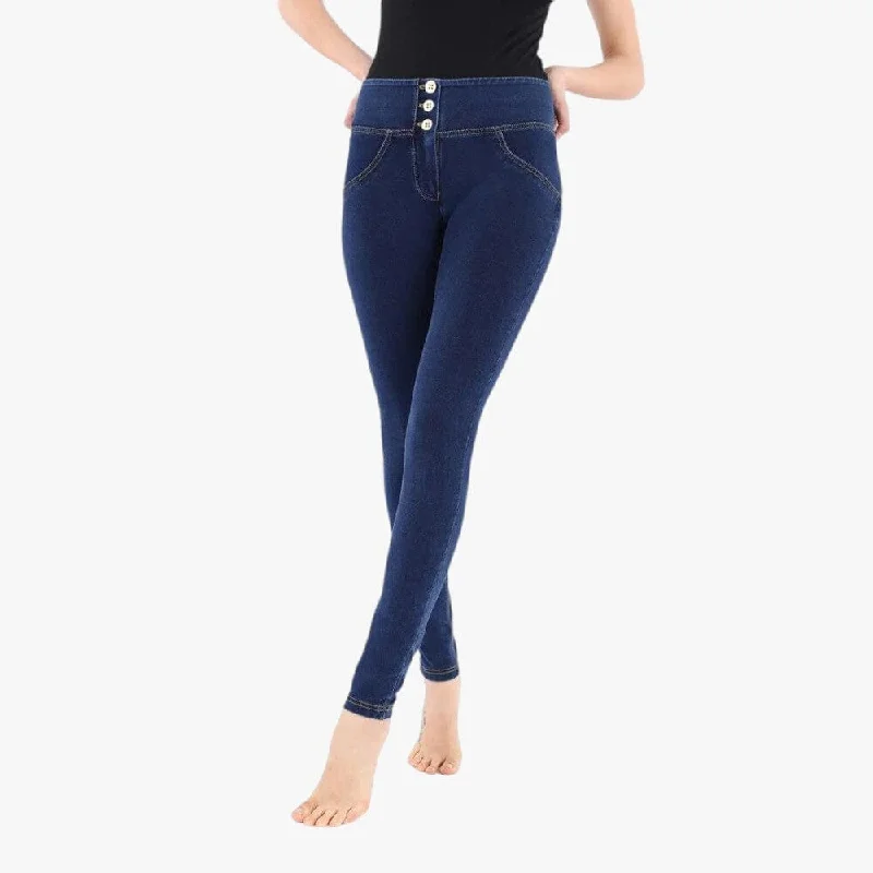 Freddy Ladies Mid Waist Skinny Fit Blue Pants Blue Stitch Stretch Denim Trendy Printed Pants Freddy Ladies Mid Waist Skinny Fit Blue Pants Blue Stitch Stretch Denim Trendy Printed Pants