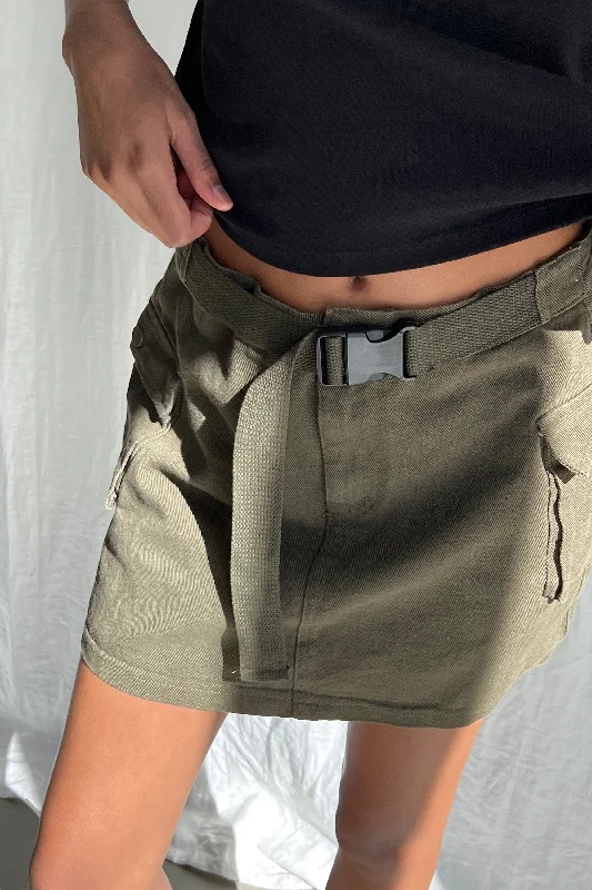 CARGO MINI SKIRT velvet skirt plush