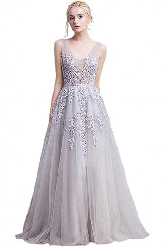 Blush A-Line V-Neck Sleeveless Gray Zipper Appliques Party Dress Prom Dresses WK162 Tunics Prom sequined Blush A-Line V-Neck Sleeveless Gray Zipper Appliques Party Dress Prom Dresses WK162 Tunics Prom sequined