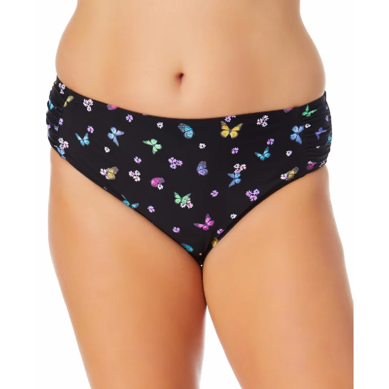 California Waves Womens Plus Printed Ruched Swim Bottom Separates Two-Piece Beachwear California Waves Womens Plus Printed Ruched Swim Bottom Separates Two-Piece Beachwear